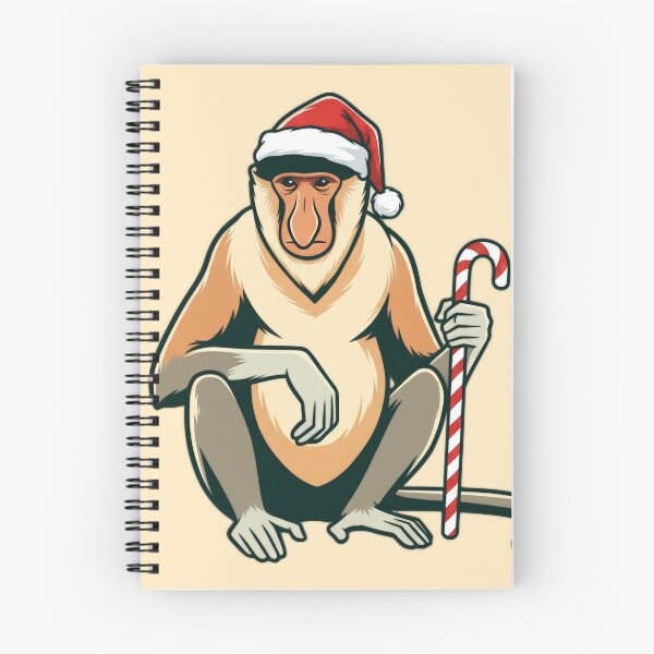 Item preview, Proboscis Monkey in Santa Hat | Funny Christmas Monkey Design designed and sold by Wild-way Art.