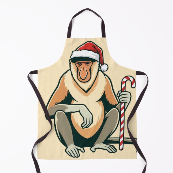 Item preview, Proboscis Monkey in Santa Hat | Funny Christmas Monkey Design designed and sold by Wild-way Art.