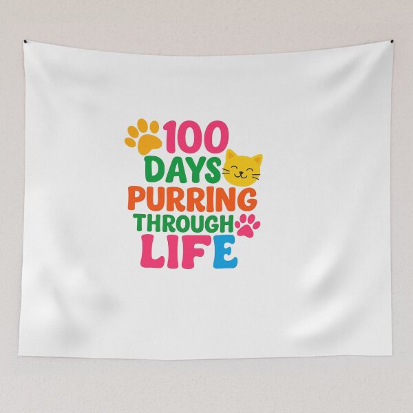 Item preview, 100 days purring through life – Cat School Theme designed and sold by artcultreone.