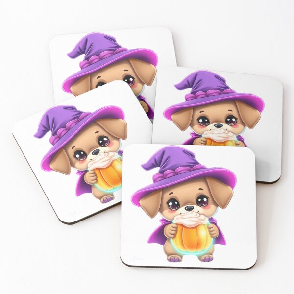 Item preview, Cute Witch Puppy with Pumpkin Spice Latte Halloween designed and sold by BSL-STORE.