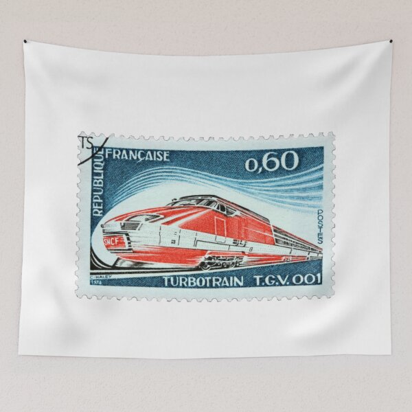 Item preview, Vintage France Turbo Train Postage Stamp designed and sold by red-amber65.