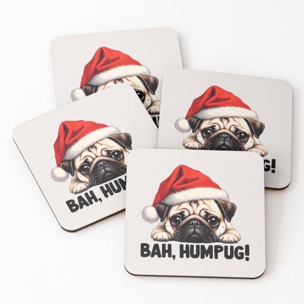 Item preview, Grumpy Pug Christmas "Bah, Humpug!" - Funny Holiday Dog designed and sold by QuirkySpark.