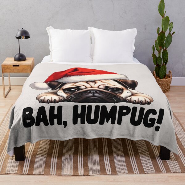 Item preview, Grumpy Pug Christmas "Bah, Humpug!" - Funny Holiday Dog designed and sold by QuirkySpark.