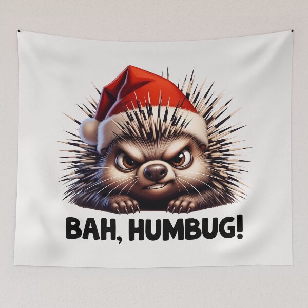 Item preview, Grumpy Porcupine "Bah, Humbug!" - Funny Christmas Animal designed and sold by QuirkySpark.