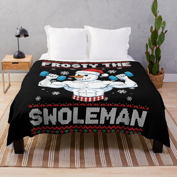 Item preview, Funny Frosty The Swoleman Bodybuilder Snowman Lifting Weights Christmas Sweater designed and sold by DienesAngele.