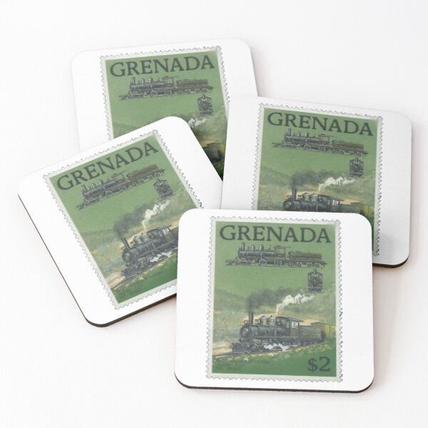 Item preview, Grenada Green Railway Vintage Postage Stamp designed and sold by red-amber65.
