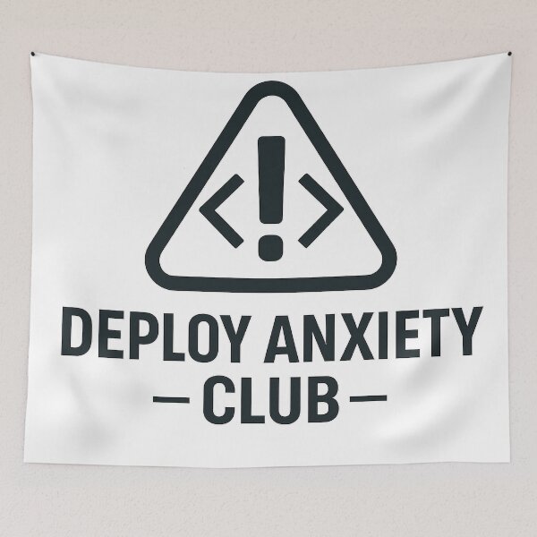 Item preview, Deploy Anxiety Club – Bold Dev Panic Badge designed and sold by techy-rrr.