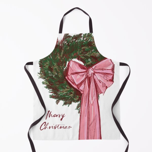 Item preview, Merry Christmas Wreath Pink bow Illustration by Dina Stoianova designed and sold by Dina Stoianova.