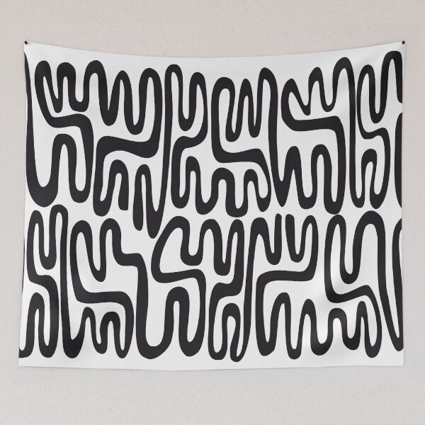 Item preview, Looped Lines - Abstract Minimal Black White designed and sold by Petra Lang.