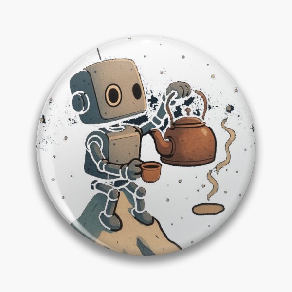 Item preview, Moon Tea Robot T-Shirt – Cozy Space Night Mountain Cute Tee designed and sold by KDesignCrafts.
