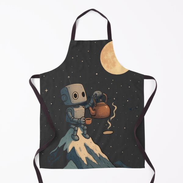 Item preview, Moon Tea Robot T-Shirt – Cozy Space Night Mountain Cute Tee designed and sold by KDesignCrafts.