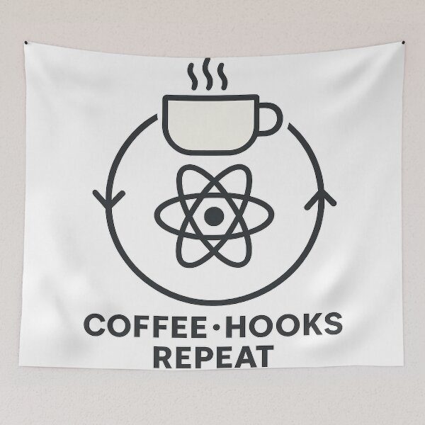 Item preview, React Ritual Stack – Coffee, Hooks, Repeat designed and sold by techy-rrr.