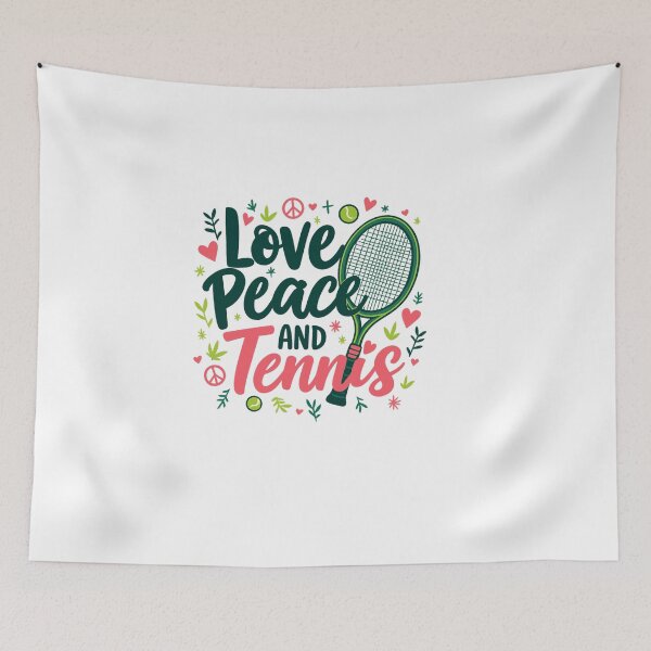 Item preview, love peace and tennis – Tennis Quote designed and sold by artcultreone.