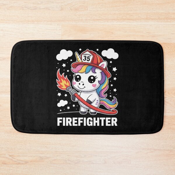 Item preview, Firefighter Unicorn Kids Girls Women Rainbow Firefighting designed and sold by RuthGAArt.