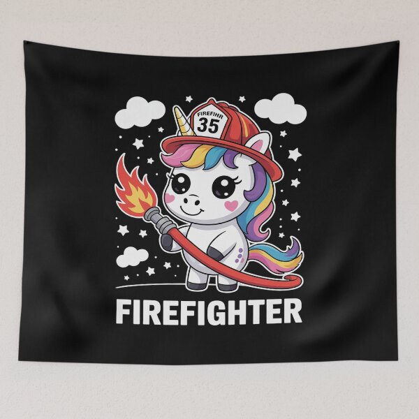 Item preview, Firefighter Unicorn Kids Girls Women Rainbow Firefighting designed and sold by RuthGAArt.