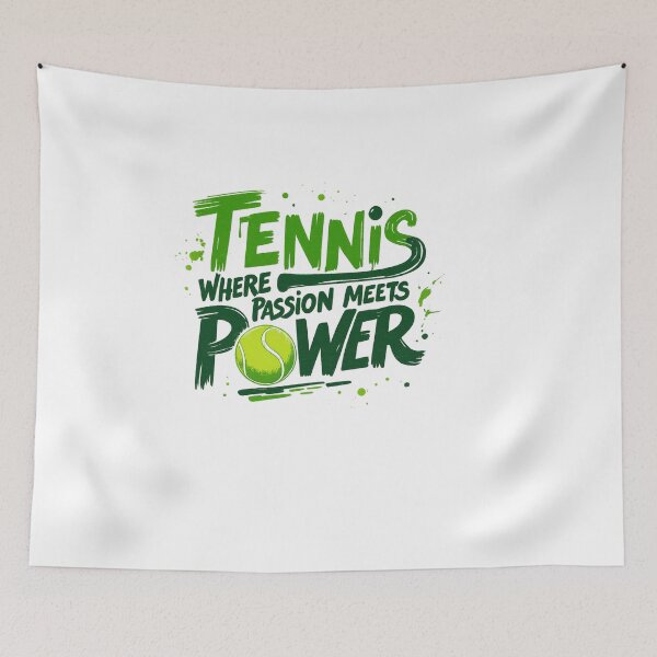 Item preview, tennis where passion meets power – Tennis Quote designed and sold by artcultreone.