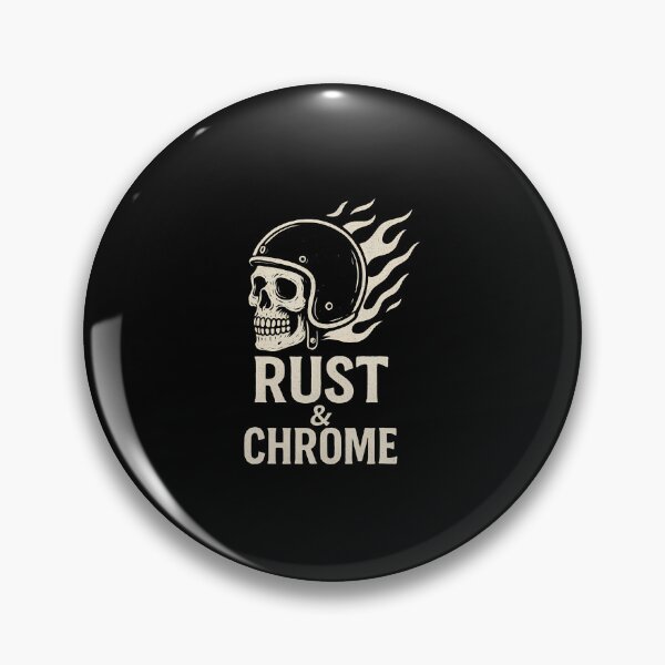 Item preview, Rust  Chrome Skull Helmet Biker - Vintage Motorcycle Rider designed and sold by TaraAnnie.