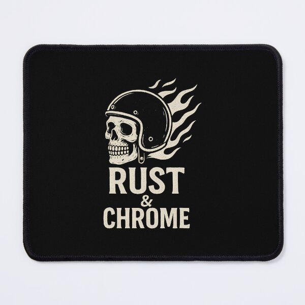 Item preview, Rust  Chrome Skull Helmet Biker - Vintage Motorcycle Rider designed and sold by TaraAnnie.