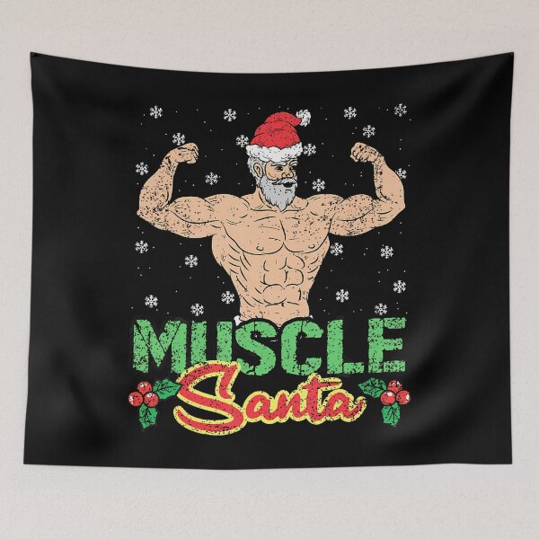 Item preview, Santa Muscle Christmas 	 X-Mas Gym Fitness Workout designed and sold by MelanieMiram1.