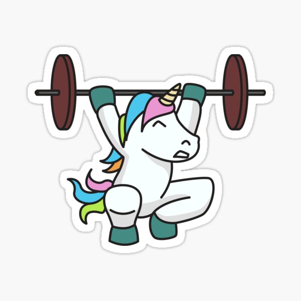 Unicorn Weightlifting . Fitness Gym Deadlift Rainbow Gifts Party Men Women  Essential . Sticker for Sale by lyalldpkonef