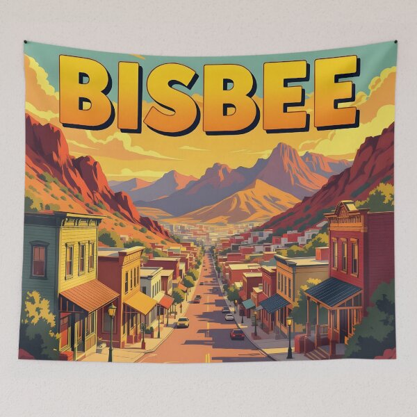 Item preview, Bisbee, Arizona: Vintage-Style Painterly Travel Poster designed and sold by LSVart.