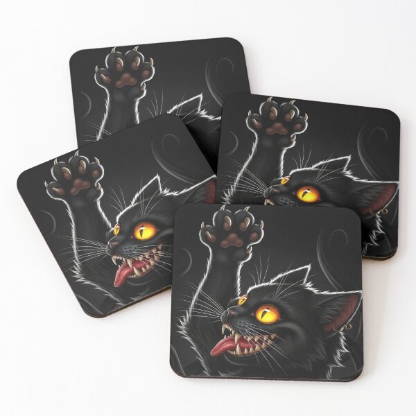 Item preview, Aggressive Black Cat High-Five - Monster Pounce designed and sold by Mikhail Palinchak.