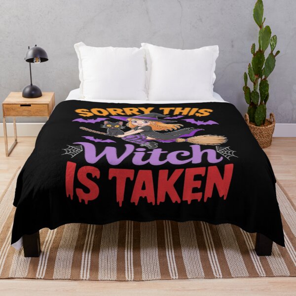 Item preview, Sorry This Witch Is Taken Halloween Cute Witch On Broomstick designed and sold by HardcoreTour.
