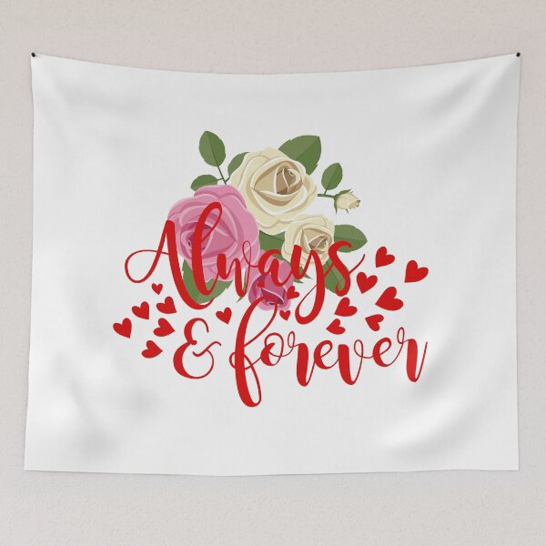 Item preview, Always & Forever – Romantic Floral Typography Design designed and sold by DesignArtist.ia.