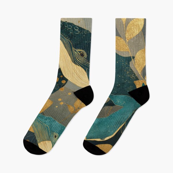 Item preview, Blue& Gold Whales Underwater Kintsugi Aesthetic designed and sold by GulDesignCo.