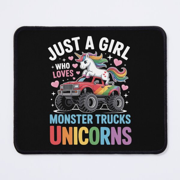 Item preview, Just a Girl Who Loves Monster Trucks and Unicorns designed and sold by RoyTill0Art.