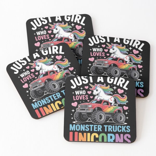 Item preview, Just a Girl Who Loves Monster Trucks and Unicorns designed and sold by RoyTill0Art.