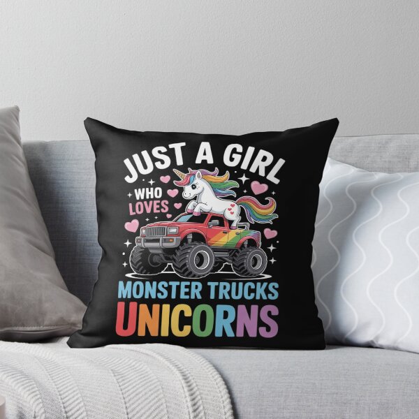 Item preview, Just a Girl Who Loves Monster Trucks and Unicorns designed and sold by RoyTill0Art.