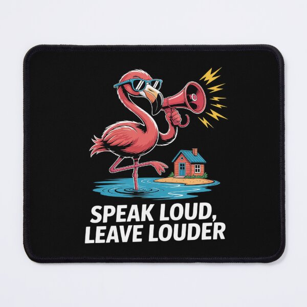 Item preview, Speak Loud, Funny Flamingo, Megaphone Noise, Bird designed and sold by ToggleBet.