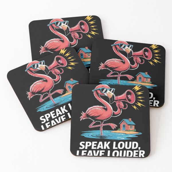Item preview, Speak Loud, Funny Flamingo, Megaphone Noise, Bird designed and sold by ToggleBet.