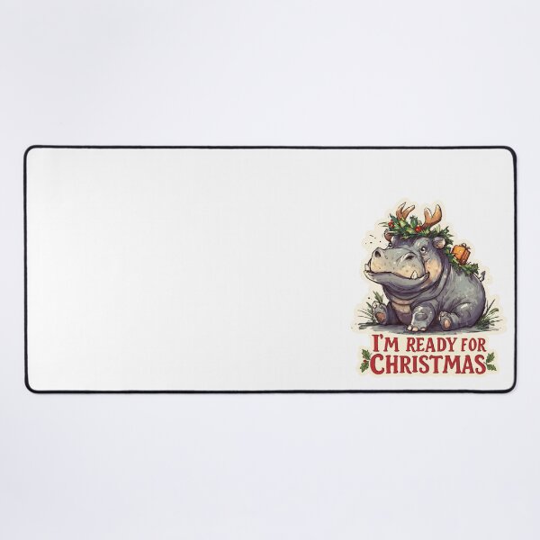 Item preview, Ready for Christmass — Funny Hippo in Holiday Costume designed and sold by KZurHTPC.