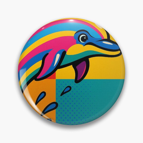 Item preview, pop art style cute dolphin designed and sold by Dogandesighn.