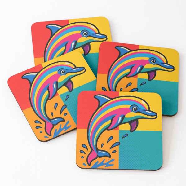 Item preview, pop art style cute dolphin designed and sold by Dogandesighn.