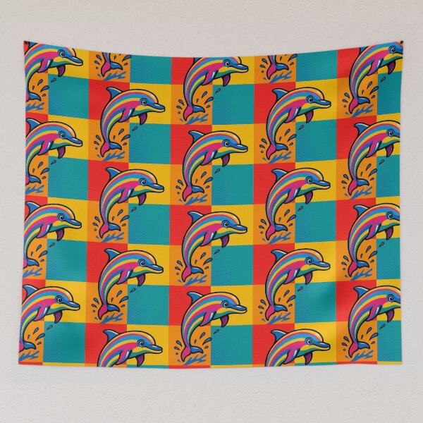 Item preview, pop art style cute dolphin designed and sold by Dogandesighn.