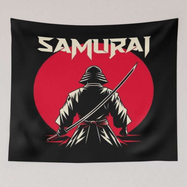 Item preview, Samurai Warrior with Katana – Bold Japanese Sun Design for Honor & Strength designed and sold by Bright Nest Studio.