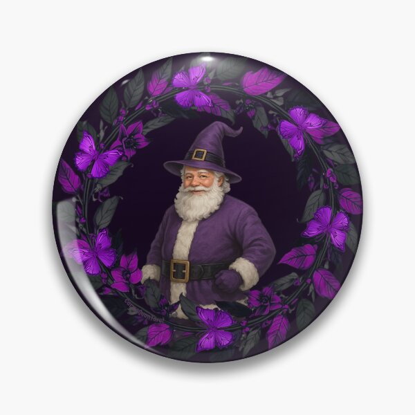 Item preview, Do You Believe in Magic? – Purple Witch Santa Wreath | Gothic Christmas Art designed and sold by CarmaQuanTarot.
