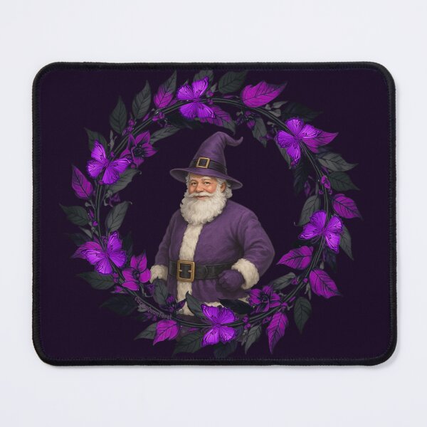 Item preview, Do You Believe in Magic? – Purple Witch Santa Wreath | Gothic Christmas Art designed and sold by CarmaQuanTarot.