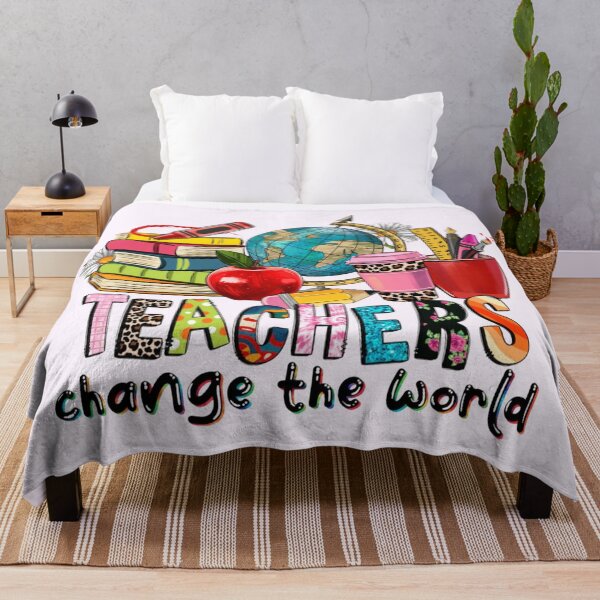 Item preview, Teachers Change The World Apparel & Home Decor – Inspirational Teacher Gift, Classroom Decor, Motivational Quote Design designed and sold by Compass and a Camera.