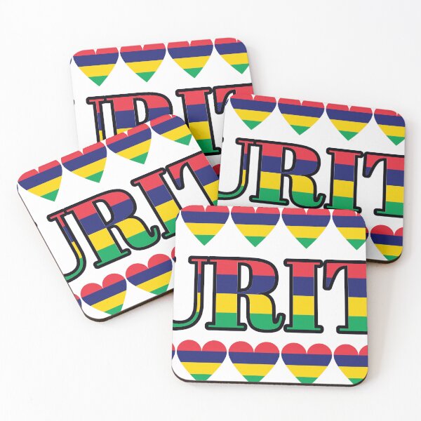 Item preview, Mauritius Flag Letters And Hearts designed and sold by TheIconSmith.