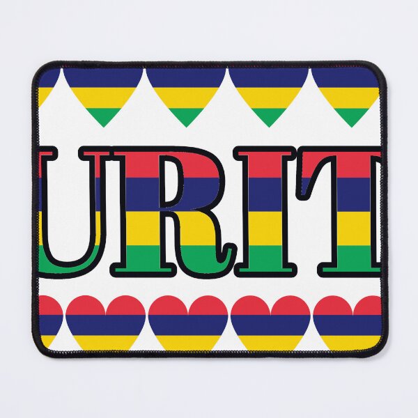 Item preview, Mauritius Flag Letters And Hearts designed and sold by TheIconSmith.