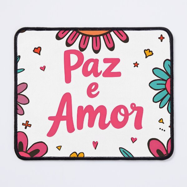 Item preview, Vibrant illustration featuring the Portuguese phrase “Paz e Amor” (Peace and Love) designed and sold by Beleza e Estilo.