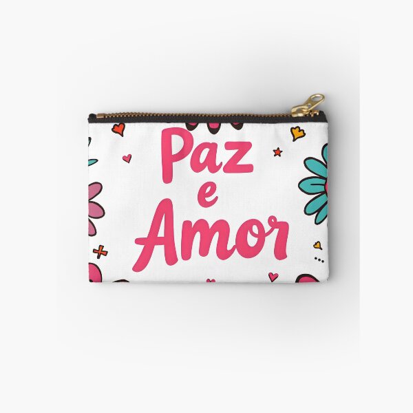 Item preview, Vibrant illustration featuring the Portuguese phrase “Paz e Amor” (Peace and Love) designed and sold by Beleza e Estilo.