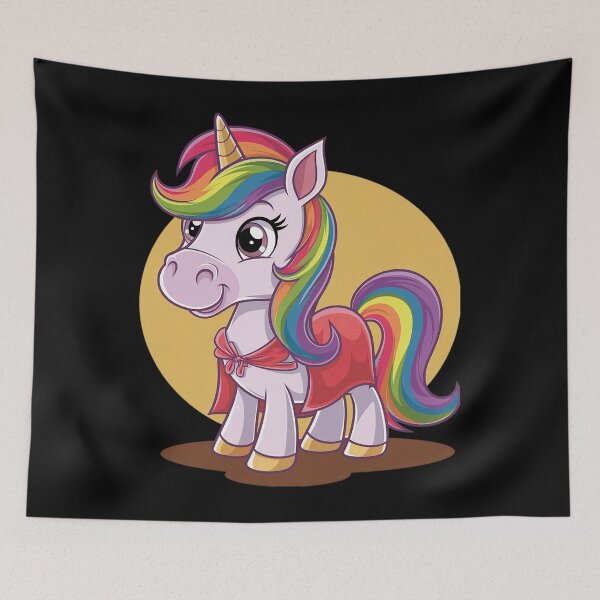 Item preview, Good-looking Unicorn in Superhero Uniform with Cape designed and sold by RuthGAArt.