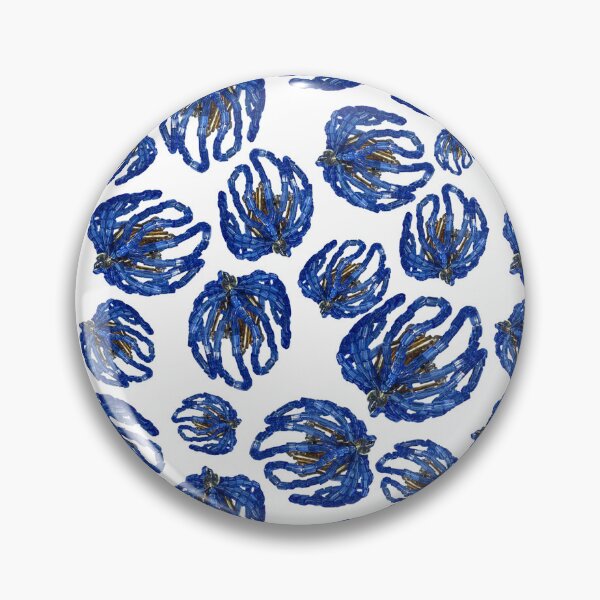 Item preview, Hand made blue beaded floral patterns designed and sold by Think-In-Yellow.