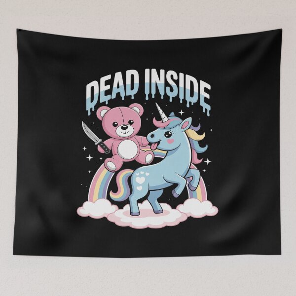 Item preview, Goth Pastel Unicorn Bear Rainbow Creepy Dead inside designed and sold by RuthGAArt.