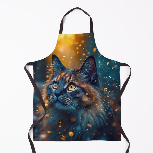 Item preview, Fantasy portrait of a Maine Coon cat with orange eyes designed and sold by Marc Alexander Kunze.